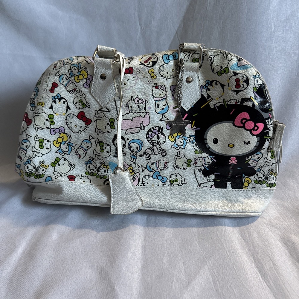 Tokidoki Hello Kitty 2008 Black Cactus Boston Bag Rare Sanrio All Over Print